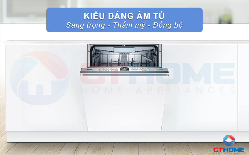 Kiểu dáng âm tủ sang trọng và đồng bộ với gian bếp