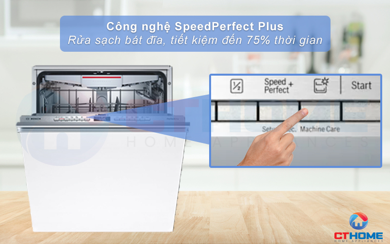 Chức năng SpeedPerfect Plus tăng tốc độ rửa, tiết kiệm thời gian