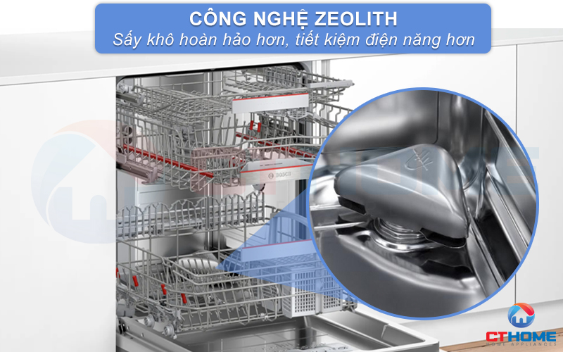 Nhờ công nghệ Zeolith mà bát đĩa khô hơn, và tiết kiệm điện hơn