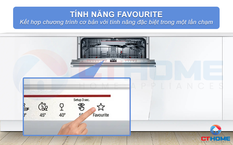 Chức năng Favourite kết hợp chương trình cơ bản và tính năng đặc biệt trong một nút nhấn