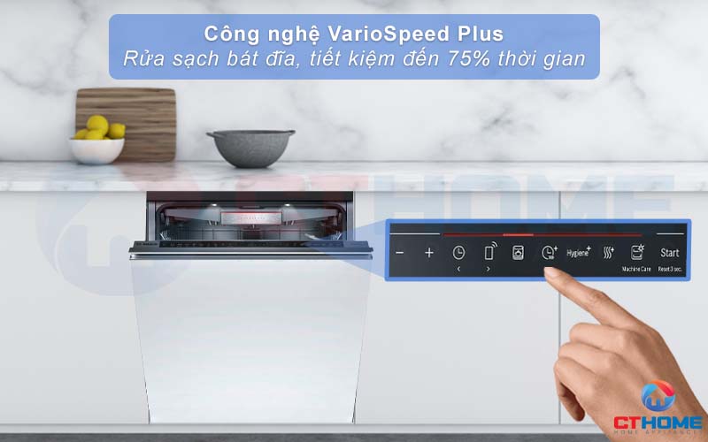 Chức năng VarioSpeed Plus tăng tốc độ rửa