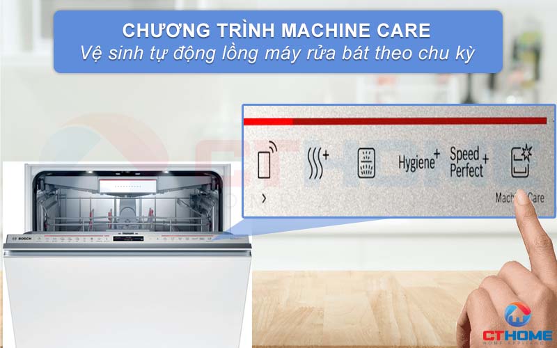 Vệ sinh máy tự động với chương trình Machine Care.