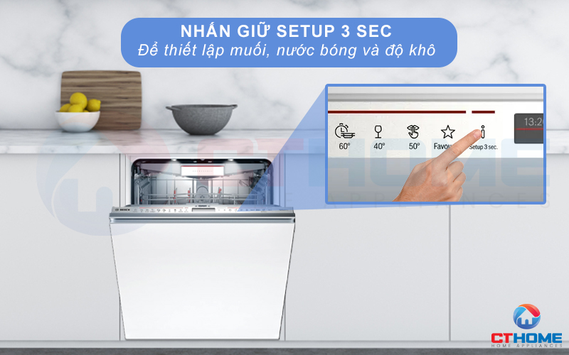 Giữ nút Setup 3 sec để điều chỉnh thông số