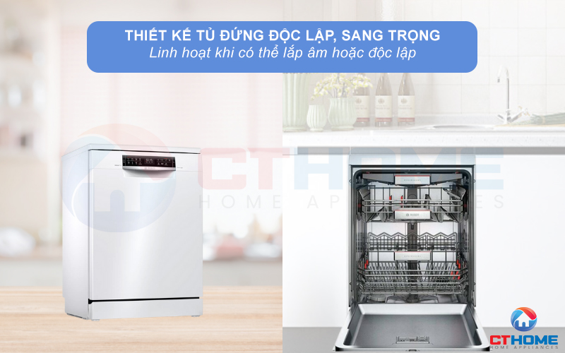 Kiểu dáng độc lập mang đến sự sang trọng, thẩm mỹ cho gian bếp nhà bạn