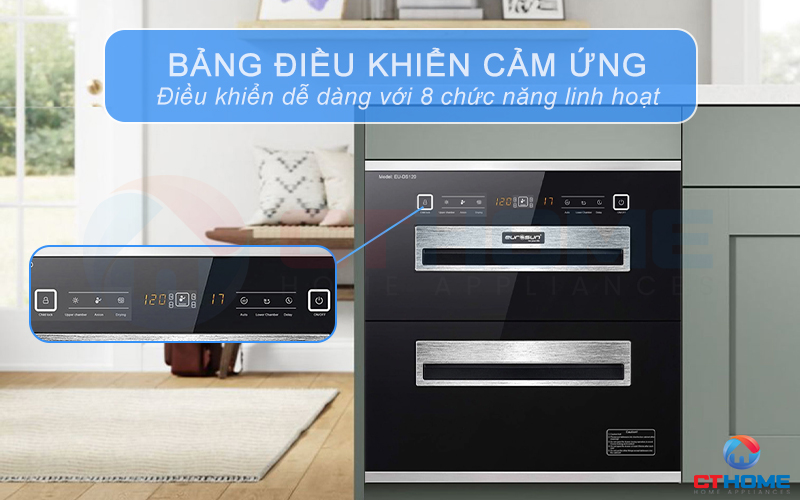 Bảng điều khiển cảm ứng Digital toàn phần cùng 8 chức năng linh hoạt