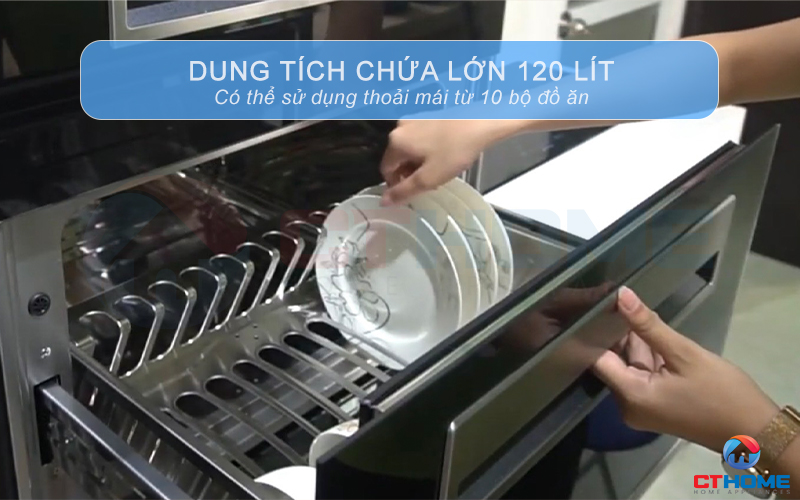 Dung tích chứa lớn 120 Lít giúp gia đình bạn thoải mái sử dụng