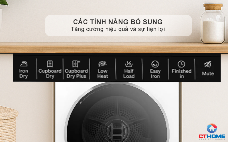 Tối ưu khả năng sấy với các tính năng bổ sung 