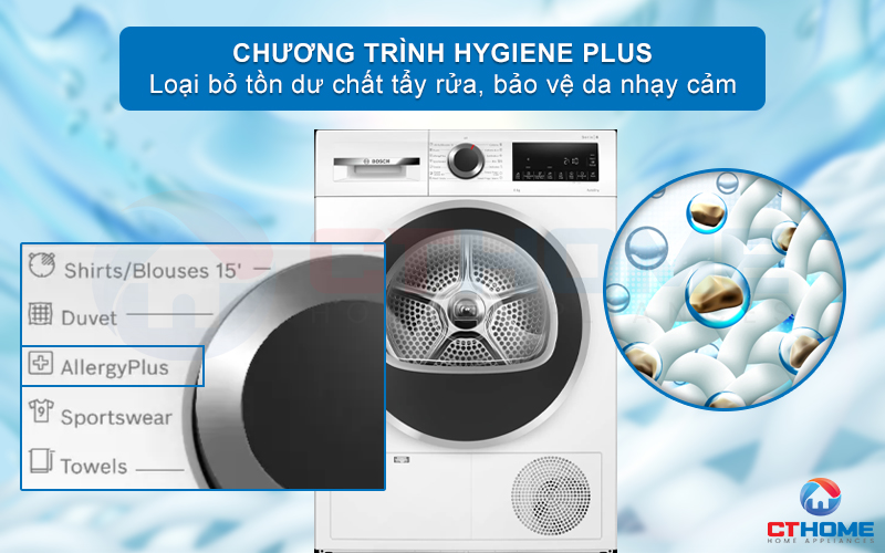 MÁY SẤY NGƯNG TỤ BOSCH WPG23100SG SERIES 6 8KG CHÍNH HÃNG 6