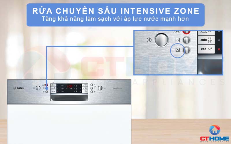 Rửa chuyên sâu IntensiveZone tăng cường làm sạch vùng rửa ở giàn dưới