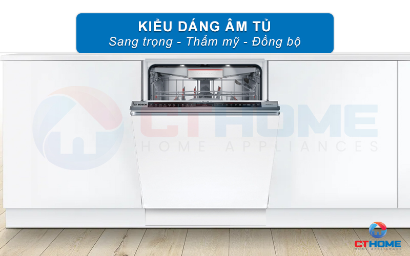 Kiểu dáng âm tủ, đồng bộ với không gian bếp