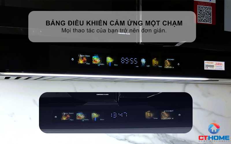 MÁY HÚT MÙI ÂM TỦ KOCHER TURBO X3D-350D NGANG 700MM MÀU ĐEN TURBOX3D350D 6