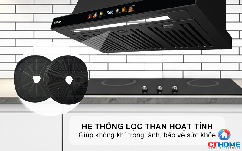 MÁY HÚT MÙI ÂM TỦ KOCHER TURBO X-668D NGANG 700MM MÀU ĐEN TURBOX3D669D 7