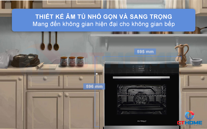 Kiểu dáng âm tủ sang trọng, thiết kế hiện đại đem đến không gian vô cùng thẩm mỹ cho không gian bếp nhà bạn.