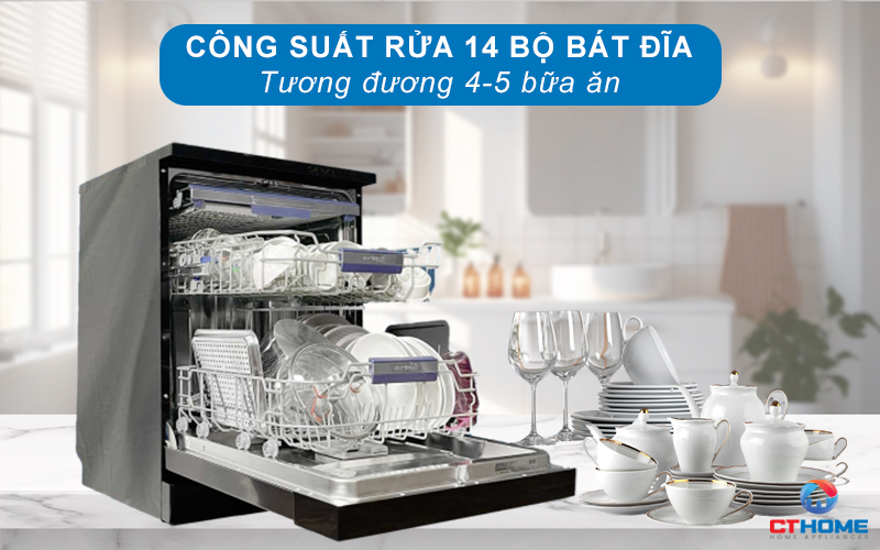 MÁY RỬA BÁT ĐỘC LẬP EUROSUN SMS80EU15E SERIES 8 14 BỘ  2