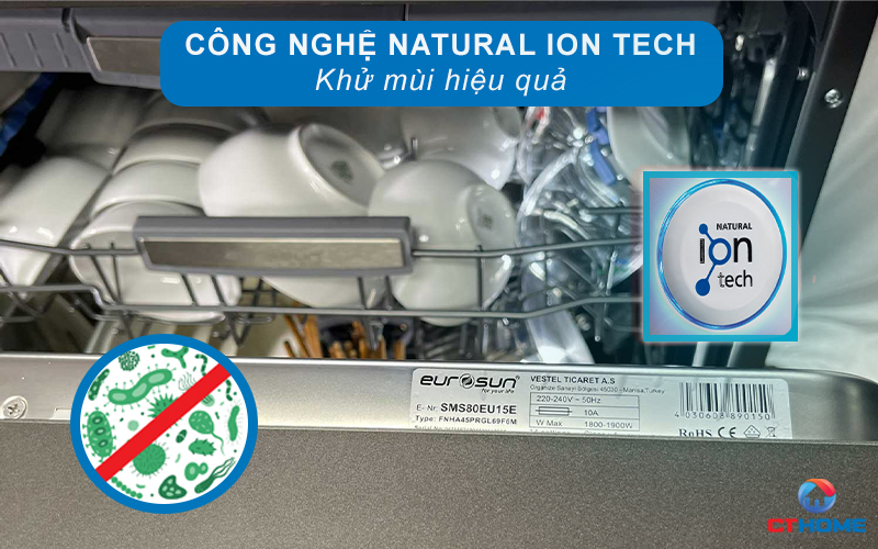 MÁY RỬA BÁT ĐỘC LẬP EUROSUN SMS80EU15E SERIES 8 14 BỘ  5