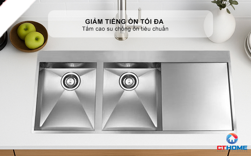 CHẬU RỬA BÁT 2 HỐC RỬA CÓ BÀN CHỜ 012963 FILOQUADRA 012963FILOQUADRA 6