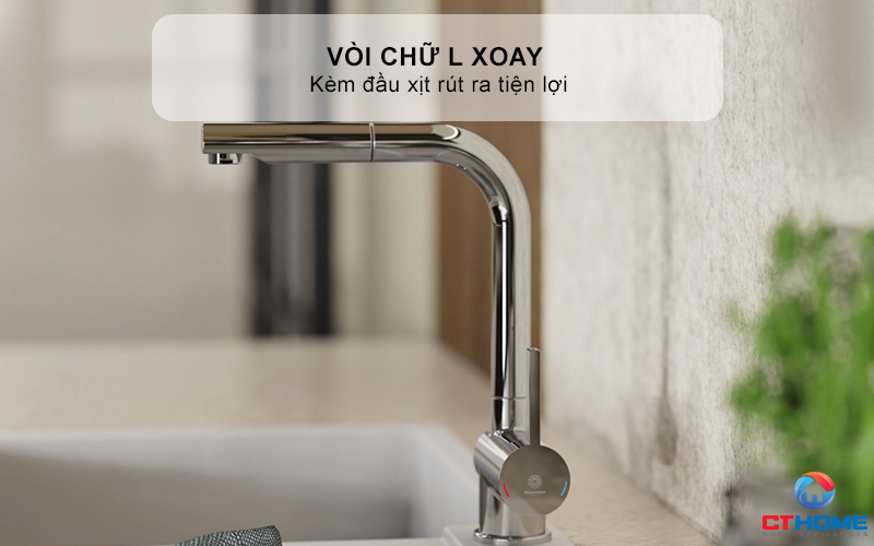 VÒI RỬA BÁT WASSERWERK 4 PULL - OUT KITCHEN FAUCET CHROME - 700410  WASSERWERK4PULLOUTKITCHENFAUCETCHROME700410 2