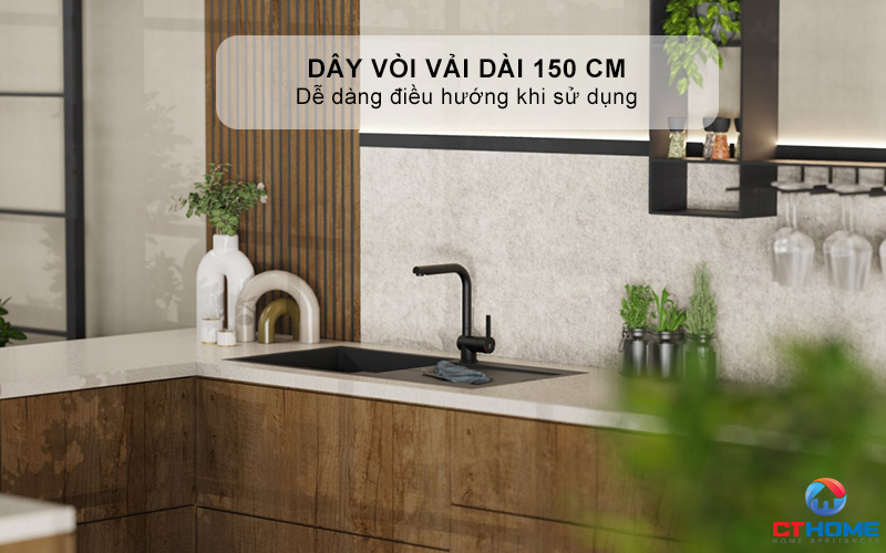 VÒI RỬA BÁT WK 4 PULL - OUT KITCHEN FAUCET BLACK - 700416 WK4PULLOUTKITCHENFAUCETBLACK700416 6