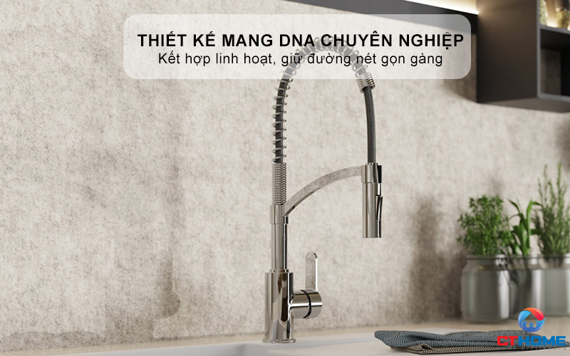 VÒI RỬA BÁT WK 3 KITCHEN FAUCET CHROME WITH SPIRAL SPRING - 700550  WK3KITCHENFAUCETCHROMEWITHSPIRALSPRING700550 1