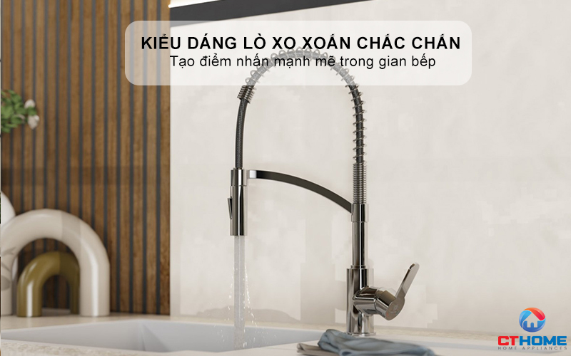 VÒI RỬA BÁT WK 3 KITCHEN FAUCET CHROME WITH SPIRAL SPRING - 700550  WK3KITCHENFAUCETCHROMEWITHSPIRALSPRING700550 3
