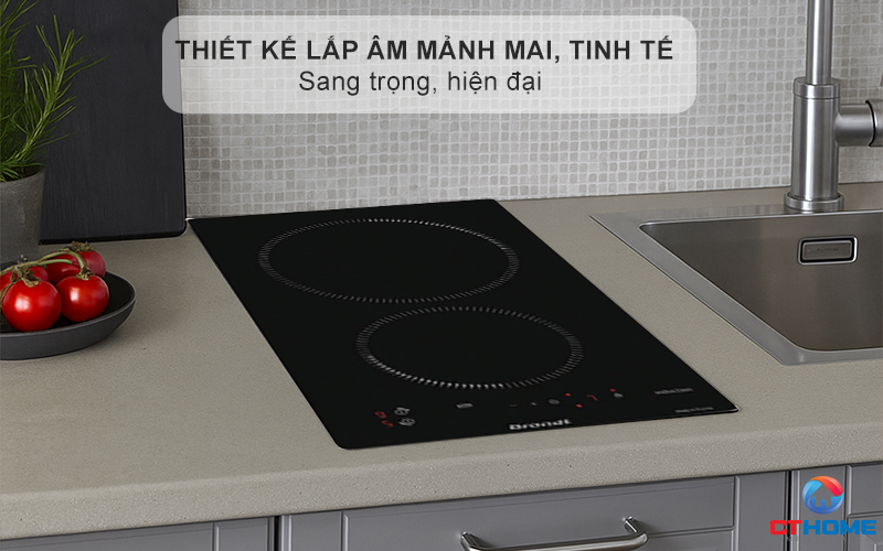 BẾP TỪ DOMINO 2 VÙNG NẤU BRANDT BPI1621UB 3700W MÀU ĐEN 1