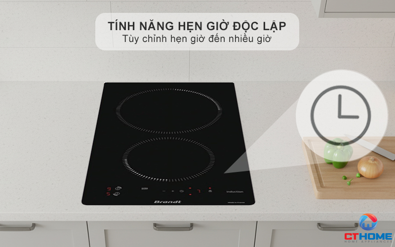 BẾP TỪ DOMINO 2 VÙNG NẤU BRANDT BPI1621UB 3700W MÀU ĐEN 6