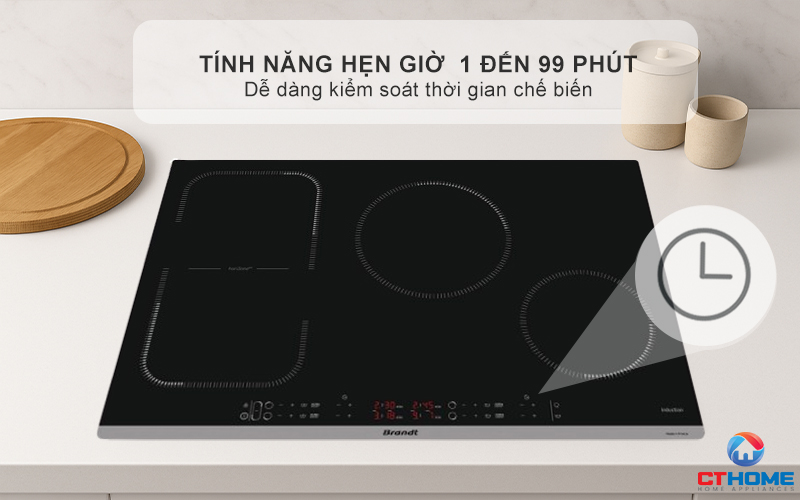 BẾP TỪ 4 VÙNG NẤU BRANDT BPI184HUB 7400W MÀU ĐEN 10