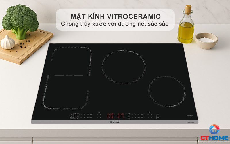 BẾP TỪ 4 VÙNG NẤU BRANDT BPI184HUB 7400W MÀU ĐEN 2