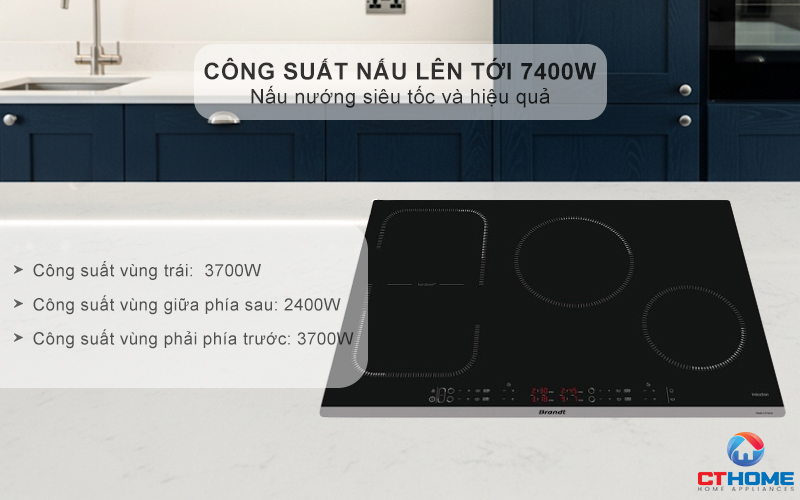 BẾP TỪ 4 VÙNG NẤU BRANDT BPI184HUB 7400W MÀU ĐEN 3