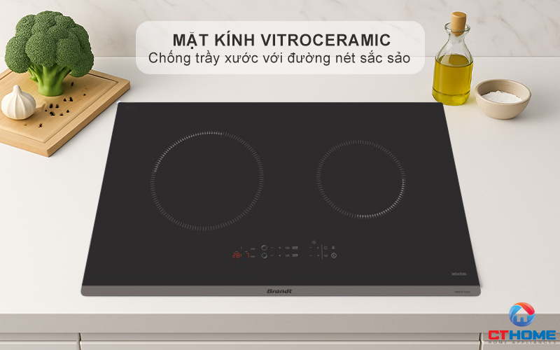 BẾP TỪ 2 VÙNG NẤU BRANDT BPI272UBL 3600W MÀU ĐEN 2