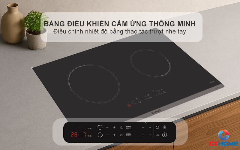 BẾP TỪ 2 VÙNG NẤU BRANDT BPI272UBL 3600W MÀU ĐEN 4