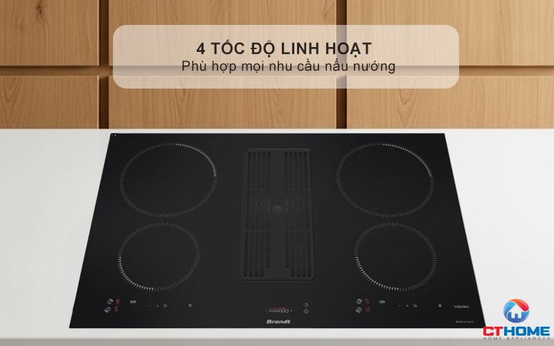 BẾP TỪ 4 VÙNG NẤU TÍCH HỢP HÚT MÙI BRANDT BPI384BH 7400W MÀU ĐEN 10