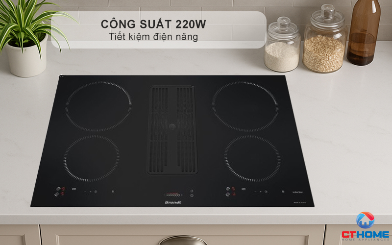 BẾP TỪ 4 VÙNG NẤU TÍCH HỢP HÚT MÙI BRANDT BPI384BH 7400W MÀU ĐEN 11