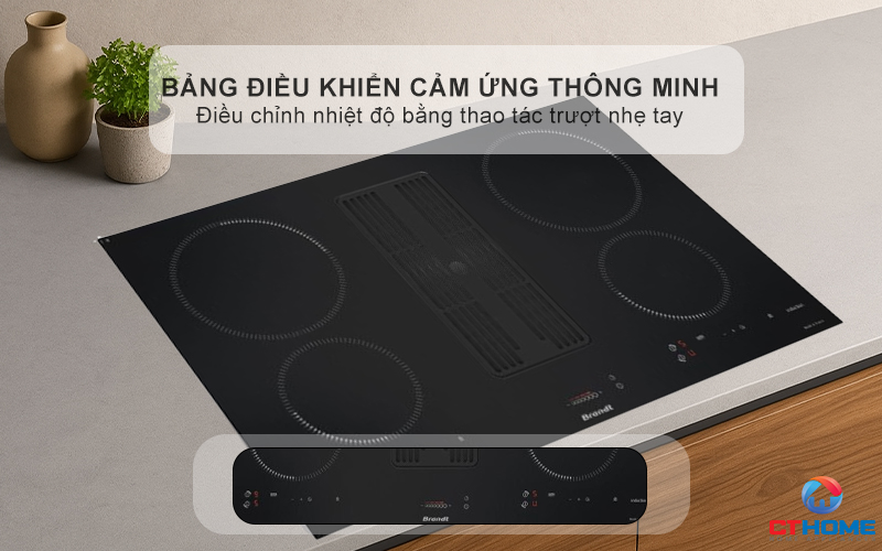 BẾP TỪ 4 VÙNG NẤU TÍCH HỢP HÚT MÙI BRANDT BPI384BH 7400W MÀU ĐEN 4