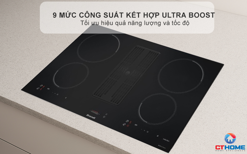 BẾP TỪ 4 VÙNG NẤU TÍCH HỢP HÚT MÙI BRANDT BPI384BH 7400W MÀU ĐEN 5