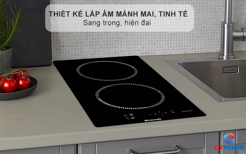 BẾP TỪ DOMINO 2 VÙNG NẤU BRANDT BPI6210B 3600W MÀU ĐEN 1