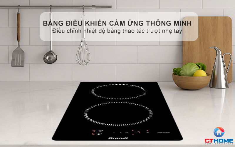 BẾP TỪ DOMINO 2 VÙNG NẤU BRANDT BPI6210B 3600W MÀU ĐEN 4