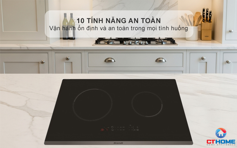 BẾP TỪ 2 VÙNG NẤU BRANDT BPI6230BL 3600W MÀU ĐEN 10