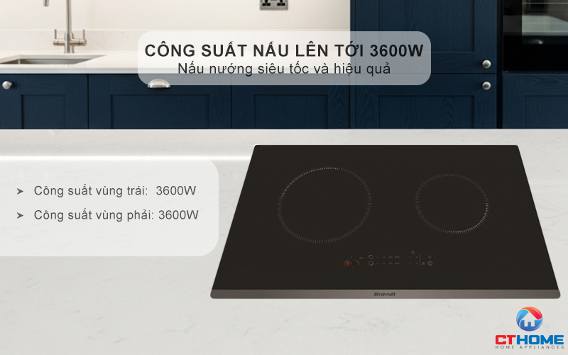 BẾP TỪ 2 VÙNG NẤU BRANDT BPI6230BL 3600W MÀU ĐEN 3