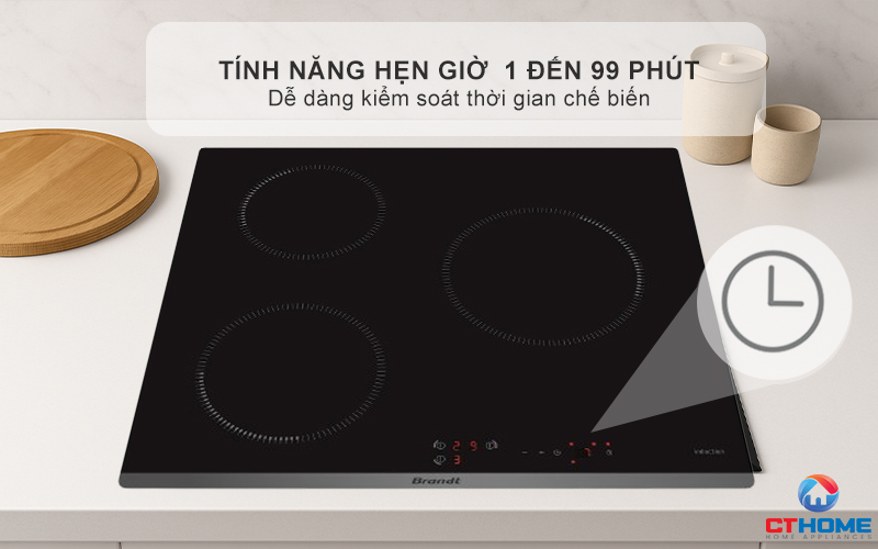 BẾP TỪ 3 VÙNG NẤU BRANDT BPI6309B 3600W MÀU ĐEN 6