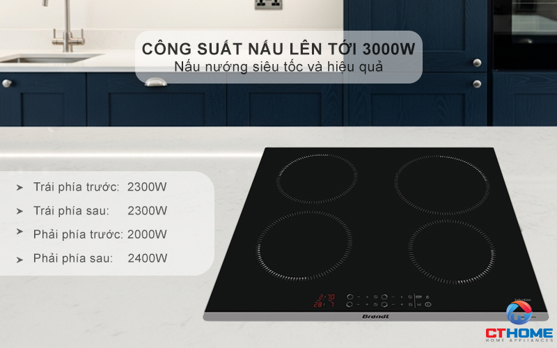 BẾP TỪ 4 VÙNG NẤU BRANDT BPI6410B 3000W MÀU ĐEN 3