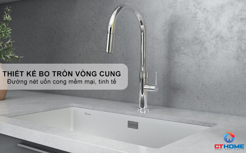 VÒI RỬA BÁT DÂY RÚT KONOX LASI CHROME LASICHROME 1