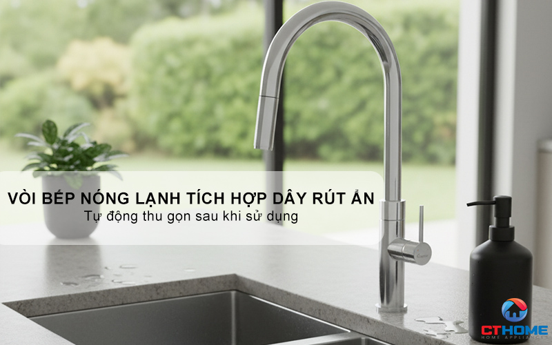 VÒI RỬA BÁT DÂY RÚT KONOX LASI CHROME LASICHROME 3