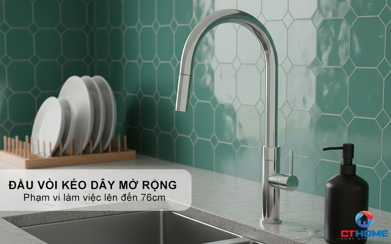 VÒI RỬA BÁT DÂY RÚT KONOX LASI CHROME LASICHROME 5