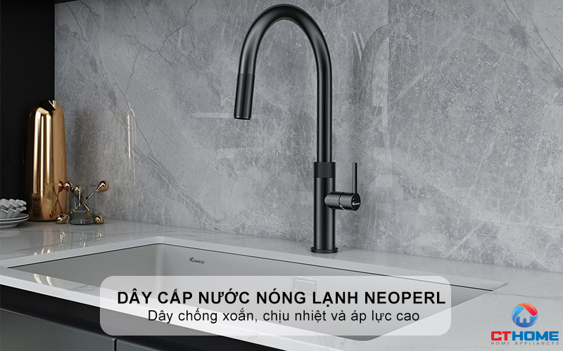 VÒI RỬA BÁT DÂY RÚT KONOX LASI GUN METAL  LASIGUNMETAL 10