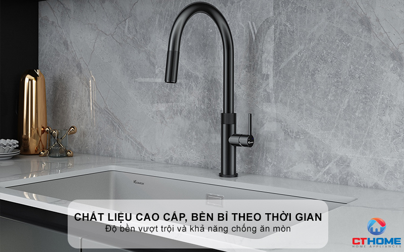 VÒI RỬA BÁT DÂY RÚT KONOX LASI GUN METAL  LASIGUNMETAL 2