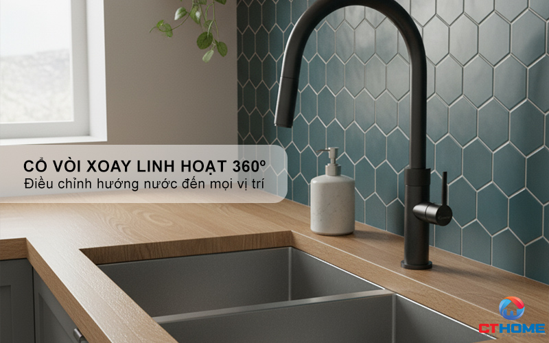 VÒI RỬA BÁT DÂY RÚT KONOX LASI GUN METAL  LASIGUNMETAL 6