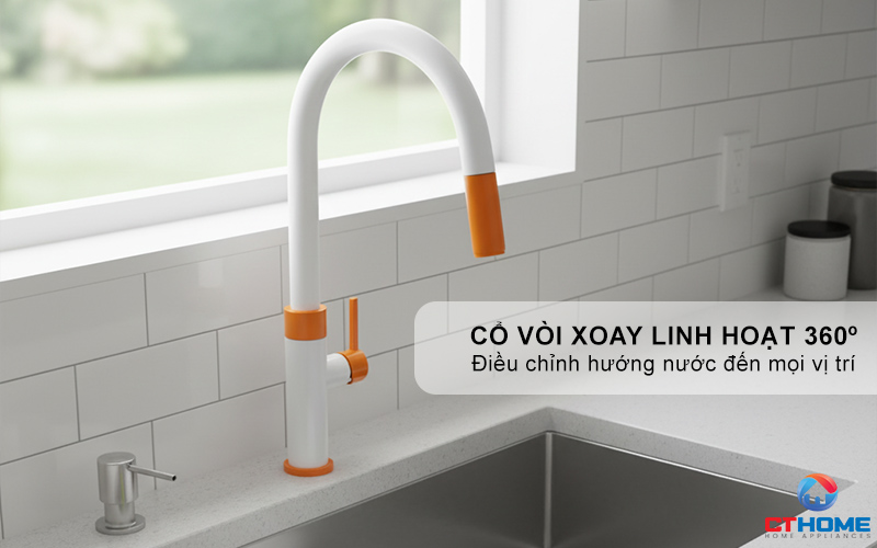 VÒI RỬA BÁT DÂY RÚT KONOX LASI ORANGE LASIORANGE 6