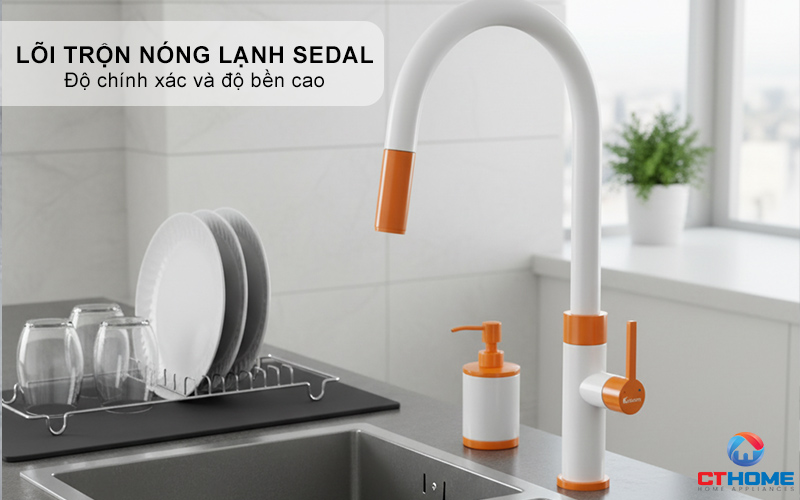 VÒI RỬA BÁT DÂY RÚT KONOX LASI ORANGE LASIORANGE 8