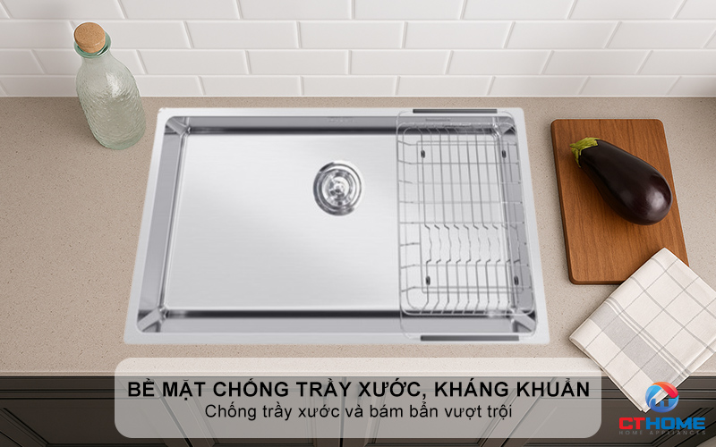 CHẬU RỬA BÁT INOX 1 HỐC RỬA KONOX STELO 780U STELO780U 3